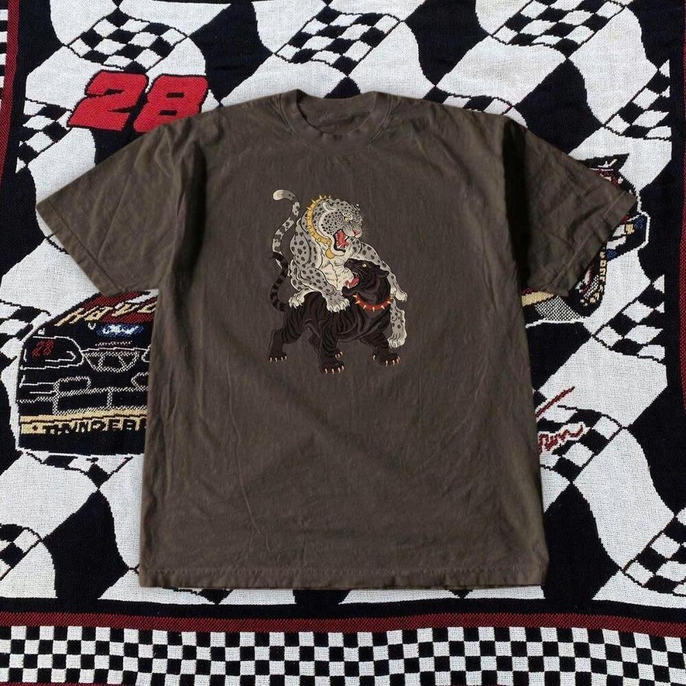 Brown Graphic Tee With Black Panther